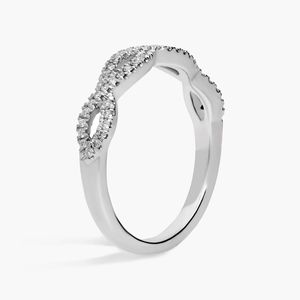 <b>Infinity</b> Twist Micropavé Diamond Wedding Ring in <b>Rose</b> Gold - Product Image 5