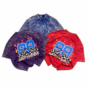 Camiseta de Fiesta para Hombre, Nueva Colección 2026, Personalizada con Lavado Ácido, Estampado DTG Vintage, Parche Desgastado, Cuello Redondo, Corte Regular - Product Image 1