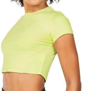 Camiseta Corta Ajustada Personalizada al por Mayor para Mujer, Cuello Redondo, Manga Corta, Transpirable, Elástica, para Gimnasio, Yoga, Fitness, Ropa Deportiva - Product Image 2