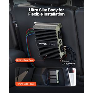 Amplificateur audio de voiture 1 canal classe D 400W RMS MAX stable 1/2/4 Ohm avec contrôle de niveau du subwoofer à distance, amplificateur monobloc pour voiture - Product Image 5