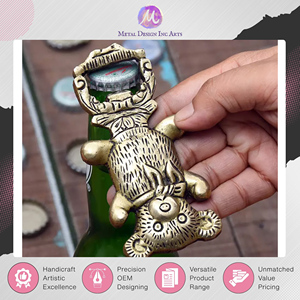 Professional Dealer Selling India-Origin Customizable <b>Teddy</b> <b>Bear</b> Shape Antique Gold Handcrafted Brass Metal <b>Bottle</b> Opener - Product Image 4