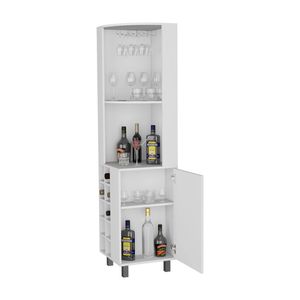 Mobile Bar Angolare Bianco con Portabicchieri e Portabottiglie per Uso Domestico o Commerciale - Product Image 5