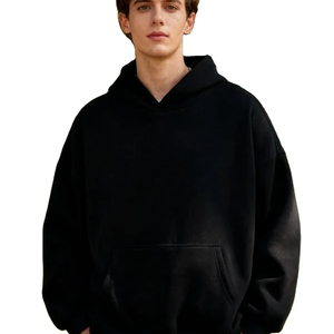 Sweats à capuche pour hommes, poids lourd 100% coton uni, avec logo personnalisé, pull à capuche personnalisé de haute qualité à prix bon marché - Product Image 3