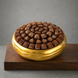 Tazón de chocolate de metal con acabado dorado hecho a mano, diseño moderno y lujoso pulido, ideal para regalar en ocasiones especiales, tazones para servir chocolate. - Product Image 1
