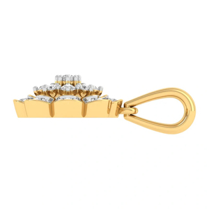 Collar con Colgante de Flor Clásico para Mujer, Oro Amarillo, Diamante Redondo de Corte Brillante, Joyería de Boda - Product Image 3