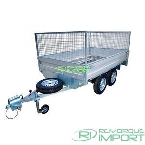 Rimorchio pianale con sponde in rete - Product Image 1