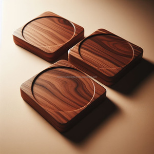 แผ่นรองแก้วไม้ทรงสี่เหลี่ยมเป็นมิตรกับสิ่งแวดล้อมแผ่นรองถ้วยชาทนทานดีไซน์เรียบใช้งานได้จริง - Product Image 2