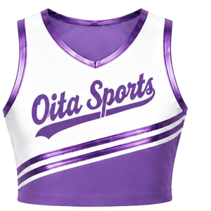 Débardeur de cheerleading violet vif sans manches, coupe courte, léger, respirant, pour entraînement d'équipe, vêtement de sport athlétique - Product Image 1