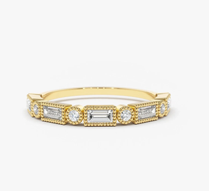 Anillo de Diamante Cultivado en Laboratorio con Engaste Catedral en Oro de 14K - Product Image 1