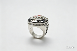 Bague de championnat nationale personnalisée avec pierres CZ et logo en émail - Product Image 4