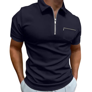 Polo Homme Chic à Col Zippé – Couleur Unie Tendance Anti-Plis – T-Shirt Classique Homme à Col Zippé - Product Image 3