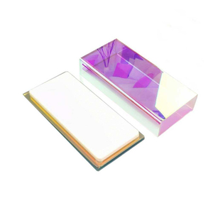 Boîte de rangement professionnelle pour cils en acrylique irisé de luxe, écologique, avec logo personnalisé, palette à cils blanche, support pour cils - Product Image 1