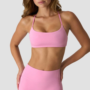 Sujetador deportivo de moda para mujer, ropa deportiva, yoga, entrenamiento, diseño sin espalda, cuello en U, licra, nailon, con tiras - Product Image 1
