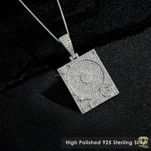 Fully Iced Turntable Pendant Necklace For DJs Music Lovers With Moissanite Diamonds Sterling Silver Hip Hop Jewelry - Product Image 6