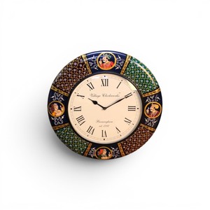 Horloge murale décorative en bois artisanale |   Horloge murale ronde au design artistique traditionnel pour la décoration de la maison et du bureau - Product Image 3