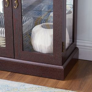 Vetrina Illuminata con Cornice in Legno per Vini, Giocattoli o Esposizione e Conservazione in Soggiorno - Product Image 5