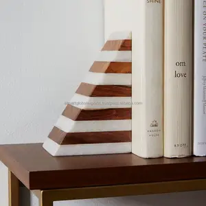 Ensemble de serre-livres en bois et marbre, produits de décoration pour la maison, vente en gros, meilleure vente