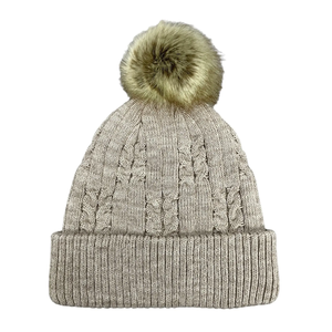 Bonnet tricoté unisexe avec pompon, couleur unie, bonnet d'hiver chaud pour usage extérieur et décontracté, taille adulte 56-58 cm - Product Image 4