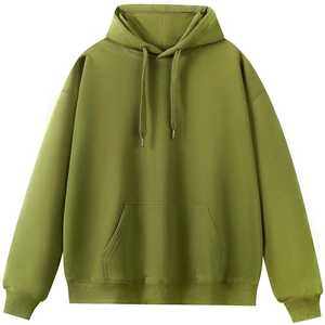 Wholesale Custom Color Tech Fleece Unisex Autumn Hoodie Pullover Polyester/Cotton <b>Silk</b> Screen 420g Lined Anti-shrink Windproof - Product Image 4