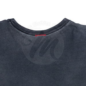 T-shirt délavé au soleil à col rond de haute qualité, design personnalisé, pour usage décontracté, grandes tailles, en vente en ligne - Product Image 4