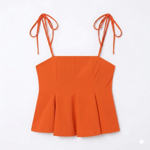 Camisola sin mangas con tirantes finos, tejida a medida, blusa corta casual de verano con peplum, elegante, ajustada, transpirable, de secado rápido, OEM - Product Image 1