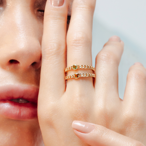 14K White Gold Peridot Cluster Ring with Prong Setting - Product Image 2