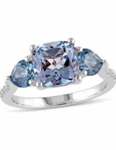 Bague en argent 925 avec pierre précieuse topaze bleue naturelle pour femme, usage quotidien - Product Image 1