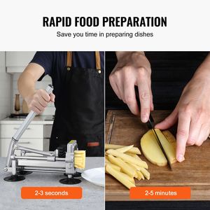 Tagliapatatine Elettrico, Affettatrice Manuale per Patate con Lame in Acciaio Inox da 1/2 e 3/8 Pollici, Tritatutto con Ventosa - Product Image 4