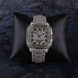 AMBER JEWELS นาฬิกาควอทซ์วินเทจสุดหรูสำหรับทุกเพศตัวเรือนสีทอง 46 มม. หน้าปัดอะนาล็อกคริสตัลแซฟไฟร์ ตัวล็อคแบบหัวเข็มขัดเรืองแสง กันน้ำ - Product Image 2