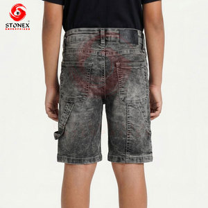 Men's Distressed Snow Wash Denim Shorts Mid Waist Ripped Cotton Streetwear Summer Casual Shorts - Product Image 2
