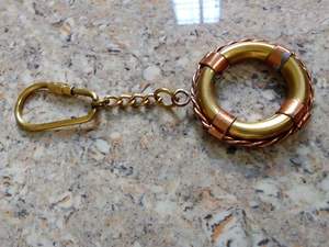 Porte-clés rond en laiton au design tubulaire, article cadeau Diwali, souvenir festif - Product Image 6