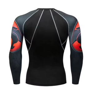 100_ Rashguard à manches longues en tissu de qualité pour hommes, nouveau design, col rond, pour la gym et le fitness, pour adultes - Product Image 2