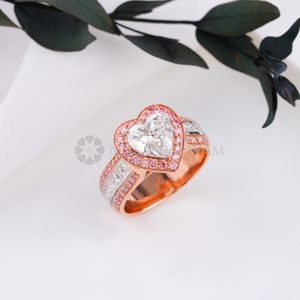 แหวนหมั้นเพชรรูปหัวใจ2.0Ct สวยเก๋ขนาด10K 14K 18K แข็งทอง18K ของขวัญครบรอบแต่งงาน - Product Image 1