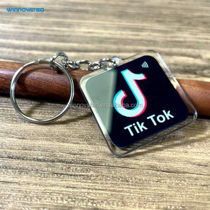 Porte-clés en acrylique transparent programmable NFC de qualité supérieure pour les réseaux sociaux - Product Image 3