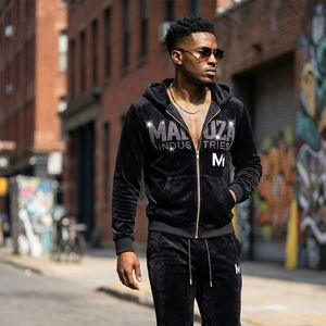 Conjunto Deportivo de Lujo para Hombre, Sudadera con Capucha y Cremallera, Pantalones Jogger, Estilo Urbano, Diseñador Estadounidense y Europeo, Maluza VelvetPro X - Product Image 6