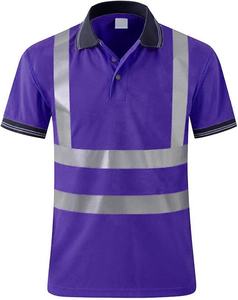 Polo de travail personnalisé à manches courtes en polyester thermique haute visibilité, classe 2, impression de logo de marque d'entreprise sur mesure - Product Image 2