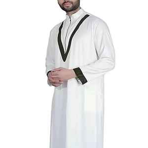 Túnica Emiratí Premium con Cuentas, Ropa Árabe Tradicional de Lujo Informal, Elegante Jubba para Hombre, Suave - Product Image 4