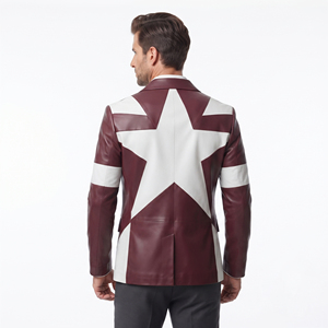 Men's Slim Fit <b>Leather</b> <b>Blazer</b> Coat Men Cowhide Office Wear <b>Leather</b> <b>Blazer</b> Men 100% PU <b>Leather</b> <b>Blazer</b> Coat With Button - Product Image 2