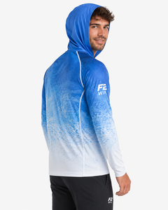 F2 Win Sweat à capuche unisexe à séchage rapide et respirant, avec imprimé animal numérique dégradé bleu, protection UPF 50, idéal pour la pêche - Meilleure vente - Product Image 2