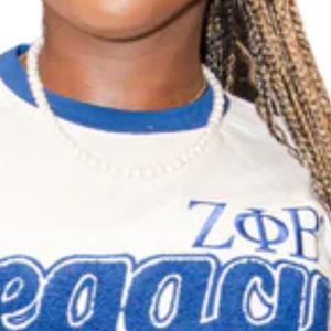 T-shirt Zeta Phi Beta en chenille pour femme, avec lettres grecques brodées, tee-shirt Ringer de qualité supérieure, tenue décontractée et élégante - Product Image 2