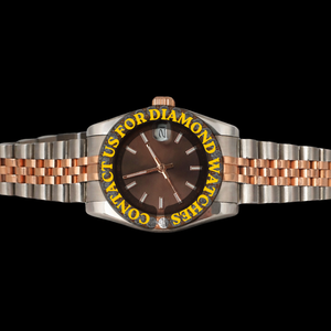 Montre de luxe unisexe tendance avec cadran rond en moissanite marron de qualité supérieure, mouvement à quartz et lunette mécanique - Product Image 1