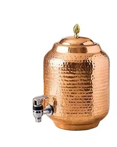 <b>High</b> Grade Copper Water Dispenser Drinking Water Storage Vessel with Tap Ideal for <b>Kitchen</b> Dining <b>Table</b> Office Setup - Product Image 5