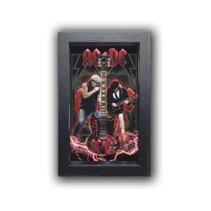 กรอบรูปตกแต่งบ้านแบบ Shadow Box ขนาด 5.1 x 7.8 นิ้ว ลายดนตรี พร้อมกีตาร์จิ๋ว กรอบรูปไม้สีดำ - Product Image 1