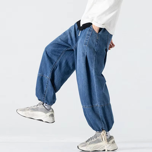 Wholesale 2026 Comfortable Men Baggy <b>Denim</b> Jeans Featuring Relaxed Fit Lightweight <b>Material</b> Solid Breathable Eco-Friendly - Product Image 4