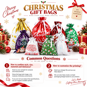 Sacs cadeaux de Noël réutilisables, sacs d'emballage pour cadeaux de fêtes, sacs à friandises du Père Noël pour la décoration de cadeaux de fête de Noël - Product Image 2