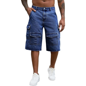 Shorts en jean brut épais de haute qualité pour hommes, coupe ample et personnalisée, jorts en denim à jambe large - Product Image 1