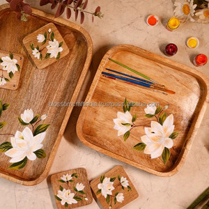 Plateau en bois traditionnel de qualité supérieure, best-seller, écologique, durable, fait à la main, décoration de cuisine, décoration de la maison, cadeau, fournisseur en gros - Product Image 6