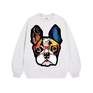 Sweat-shirt long en molleton 100 % coton doublé avec impression sérigraphiée en cristal – Vente en gros |   Style confortable et jeune - Product Image 3