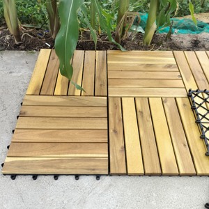 Baldosas de Acacia para Terraza 300*300mm Antideslizantes con Doble Bloqueo Acabado Mate Decoración Interior y Exterior para Hogar, Jardín, Terraza y Patio Trasero - Product Image 2