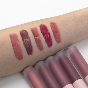 Matte & Shimmer Liquid <b>Lipstick</b>, Pink Frosted Tube Velvet Long-Lasting Non-Transfer Waterproof Lip Gloss - Product Image 3
